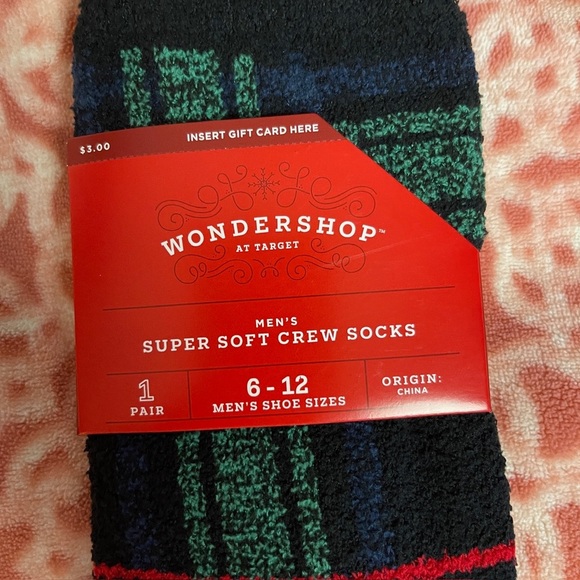 3 PAIRS FOR $5.00 Wondershop Plaid Socks in Black, Green, and Red - Picture 2 of 3